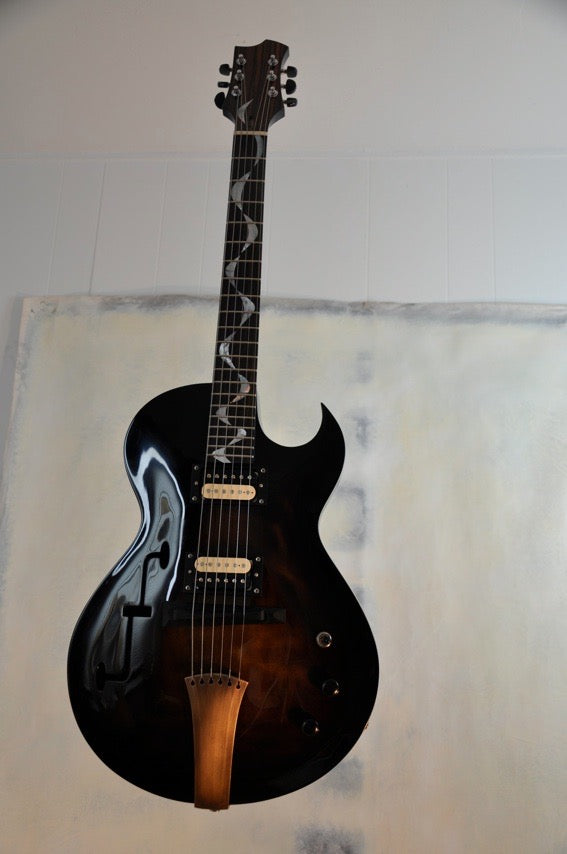 Handmade archtop hollowbody electric guitar