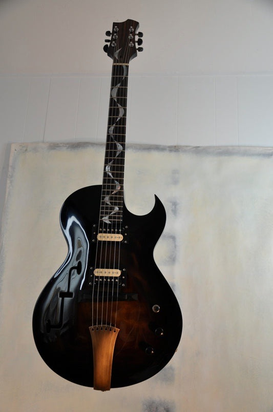Handmade archtop hollowbody electric guitar